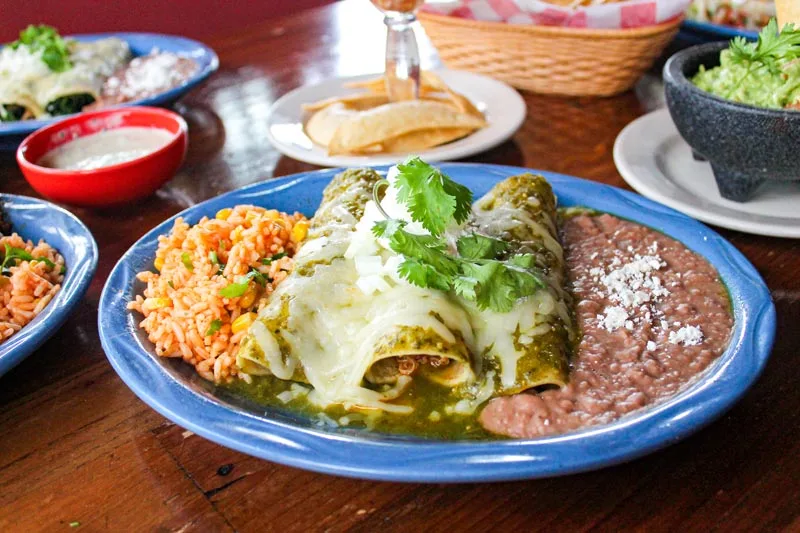 Chicken Tinga Verde Enchiladas